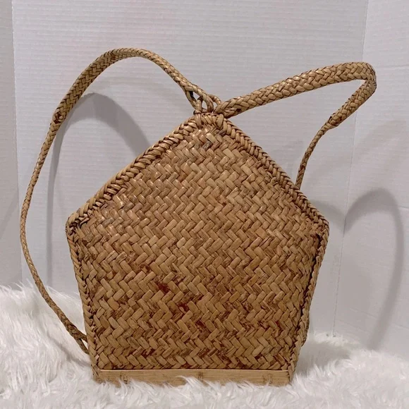 Chic Woven Backpack in Tan - Picture 2 of 10